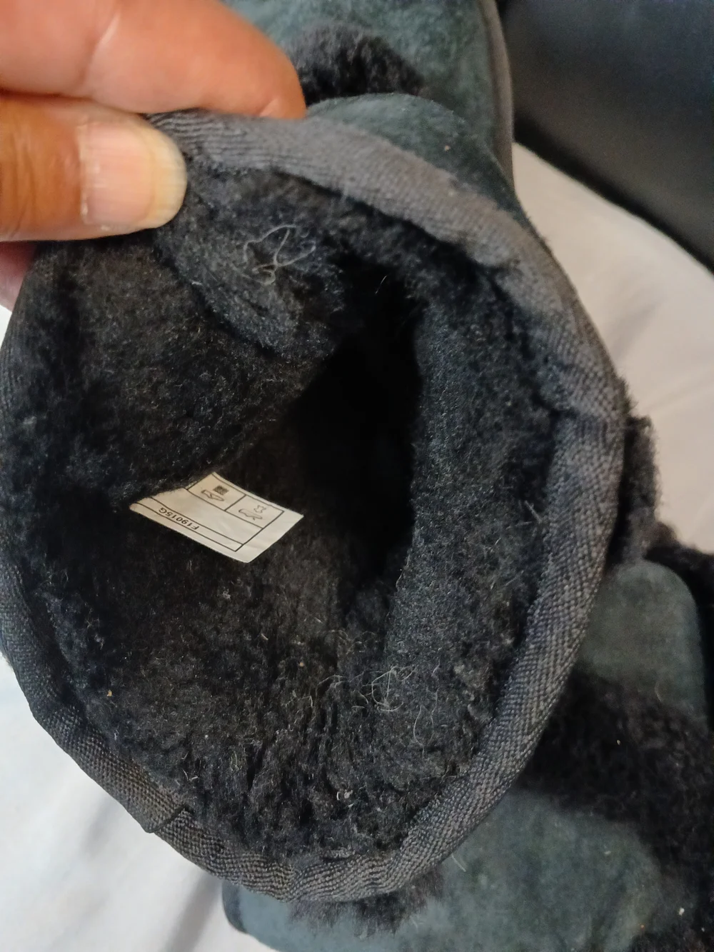 UGG Women's Black Suede Shearling Mid-Calf Booties